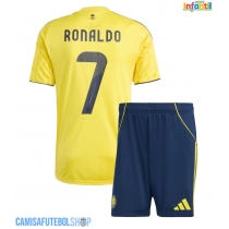Camisa de time de futebol Al-Nassr Cristiano Ronaldo #7 Replicas 1º Equipamento Infantil 2025-26 Manga Curta (+ Calças curtas)